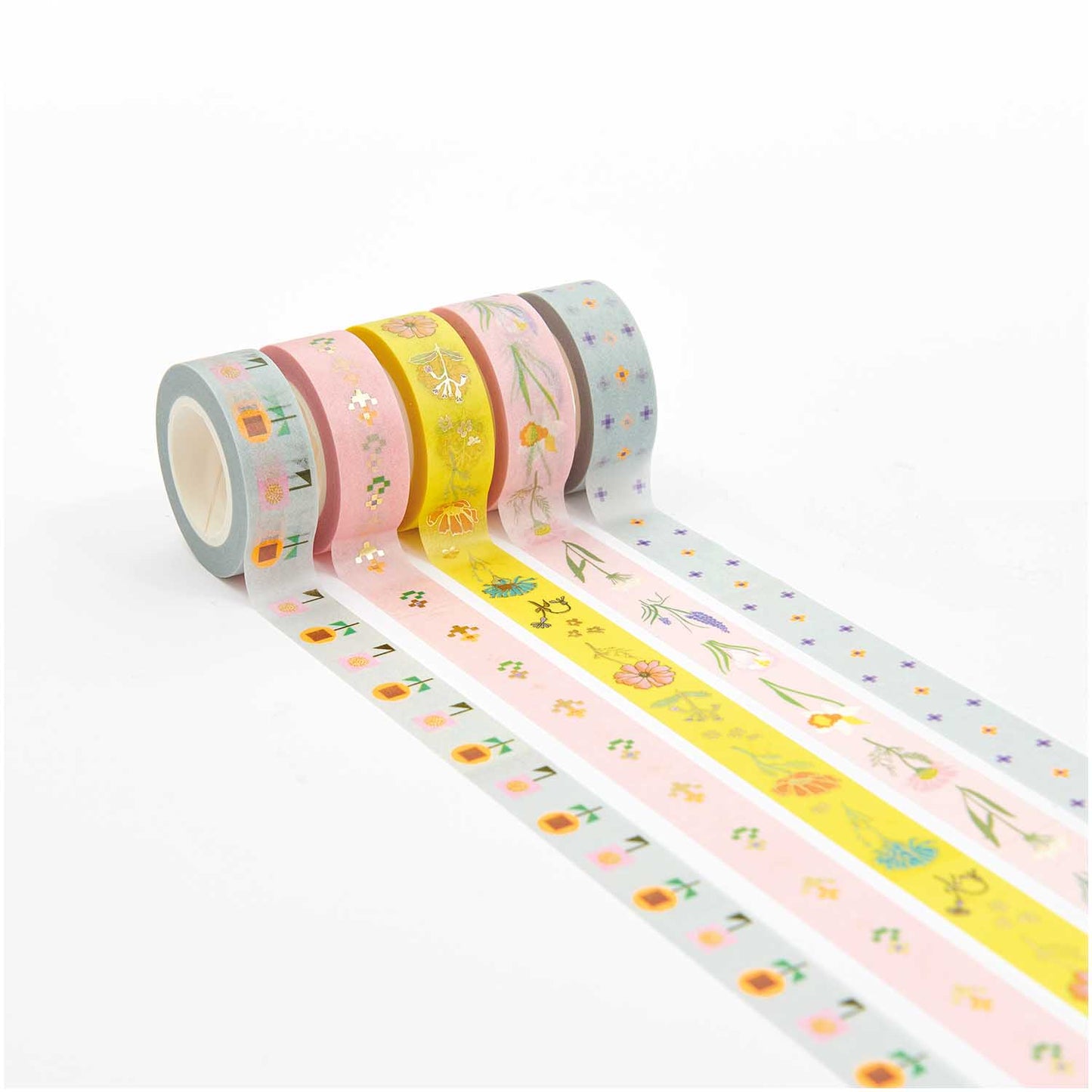 Kit 5 Washi Tape Floral