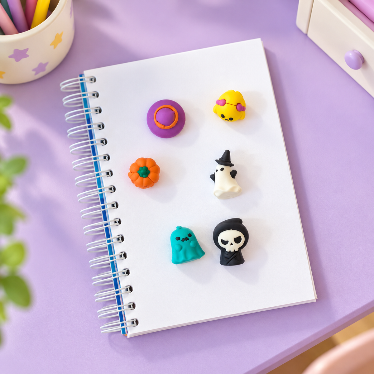 Kit 6 Mini Borrachas HALLOWEEN Colors