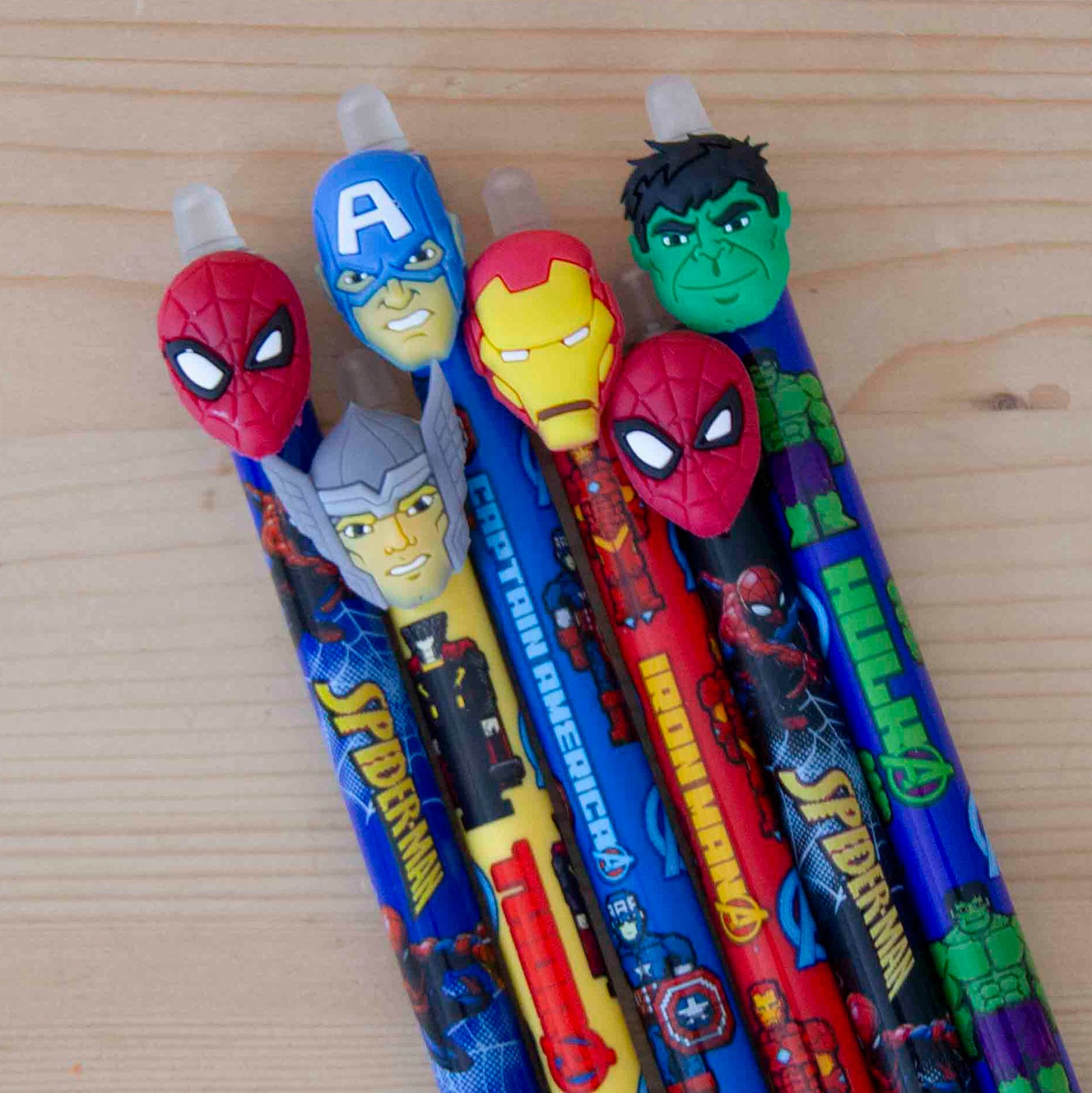 Kit 6 Canetas Apagáveis Marvel Heróis