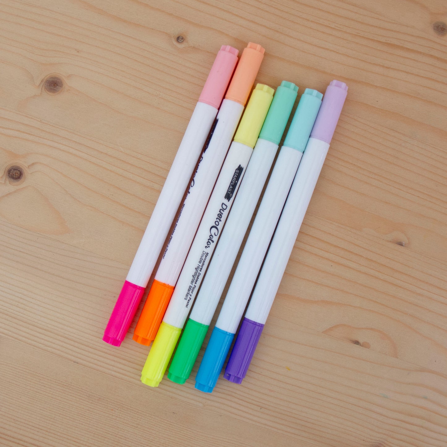 Kit 6 Marcadores Dueto Pastel Neon