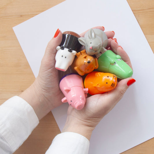 Kit 6 Sublinhadores Baby Animais da Quinta