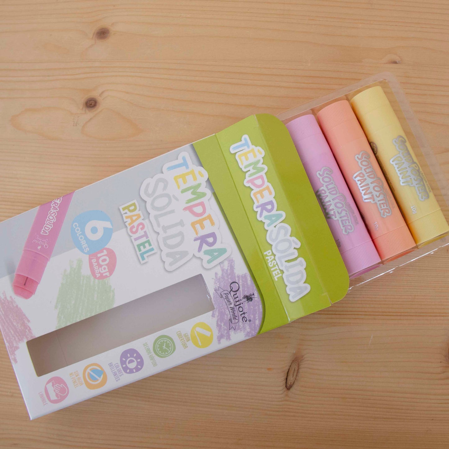 Kit 6 Sticks Tempera Sólida Pastel