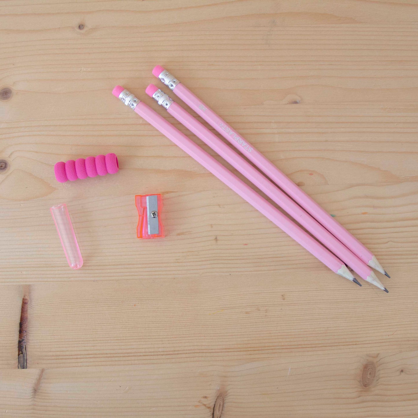 Kit Escrita 3 Lápis Rosa