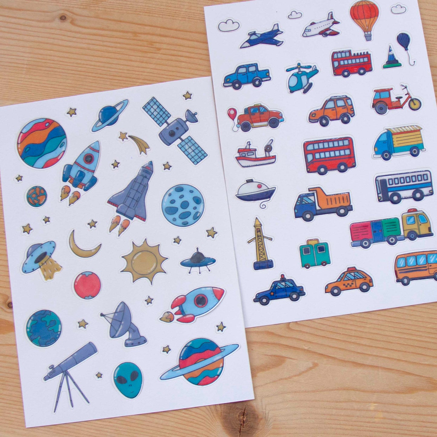 Stickers A6 ESPAÇO & CARROS