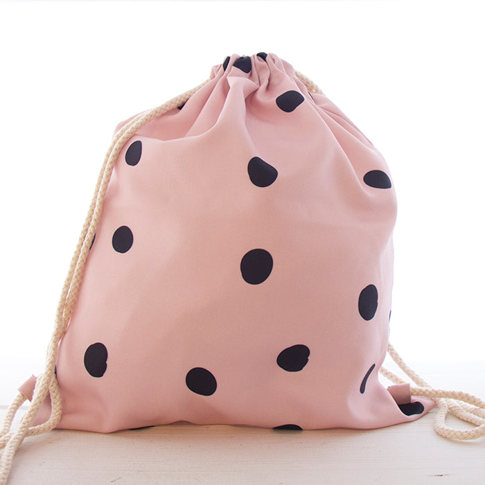 Mochila de Cordões Grande 36x40 Dots Pink