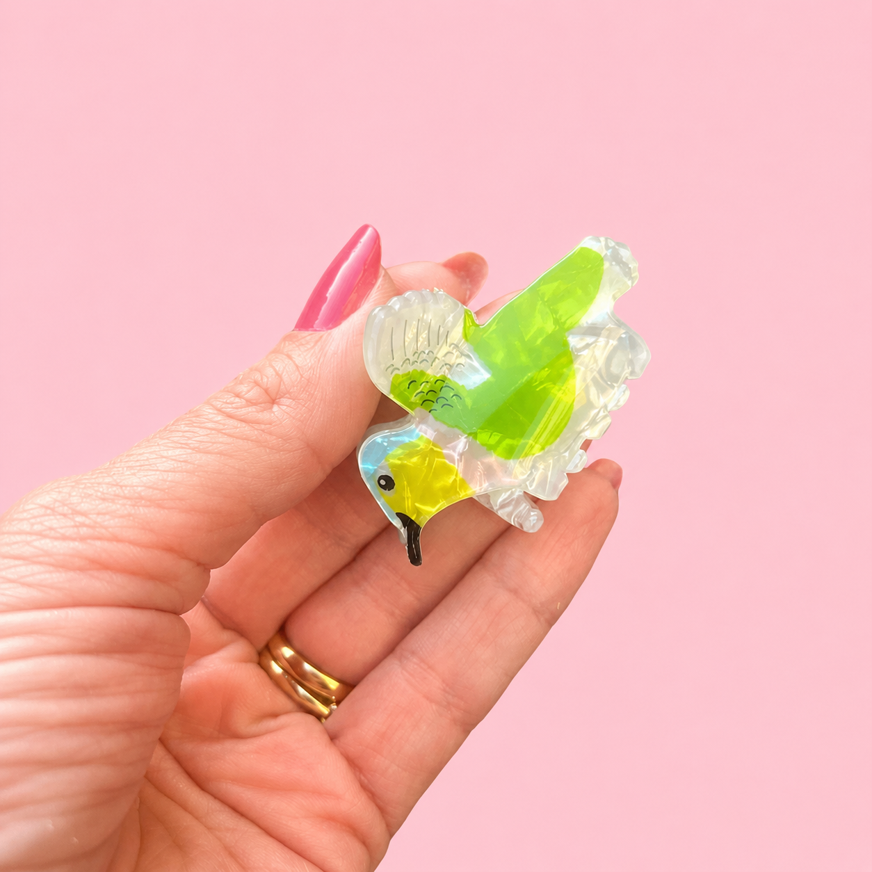 Mola de cabelo Small GREEN BIRD