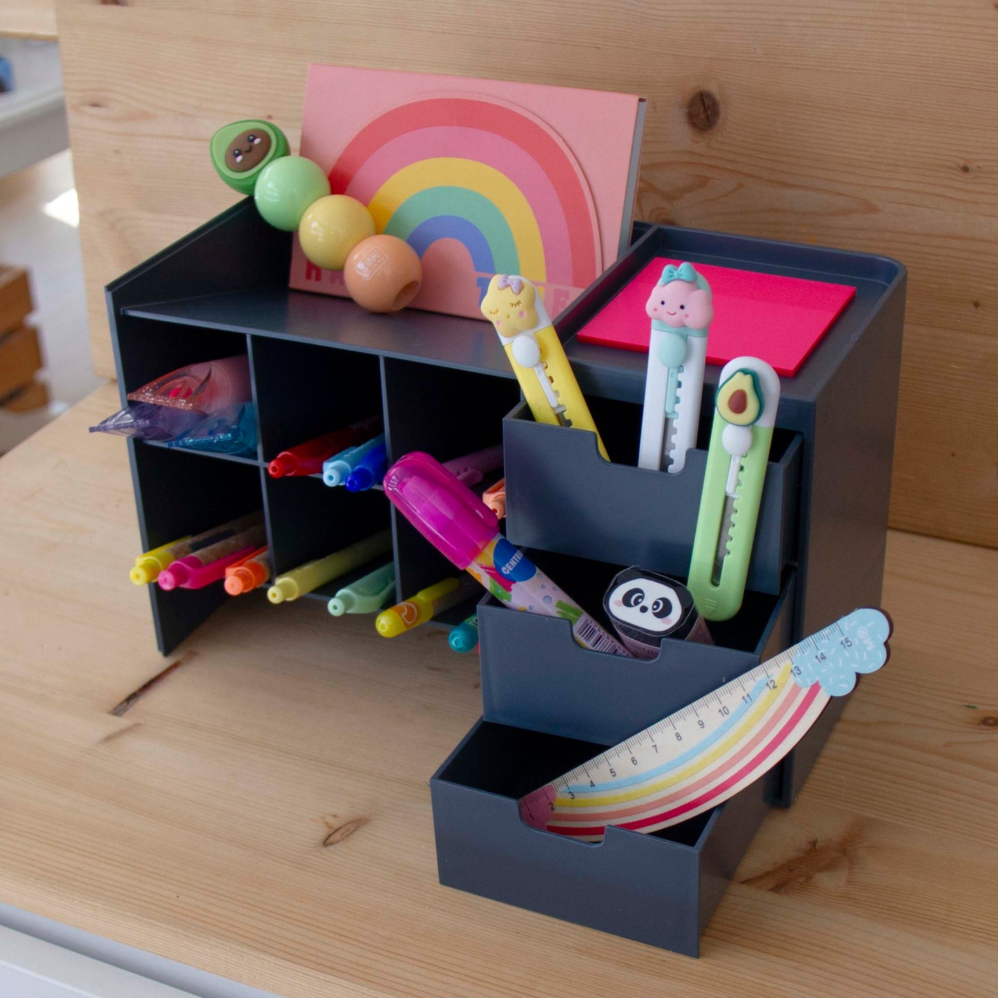 Organizador de mesa Hive Stack Azul Prussiano
