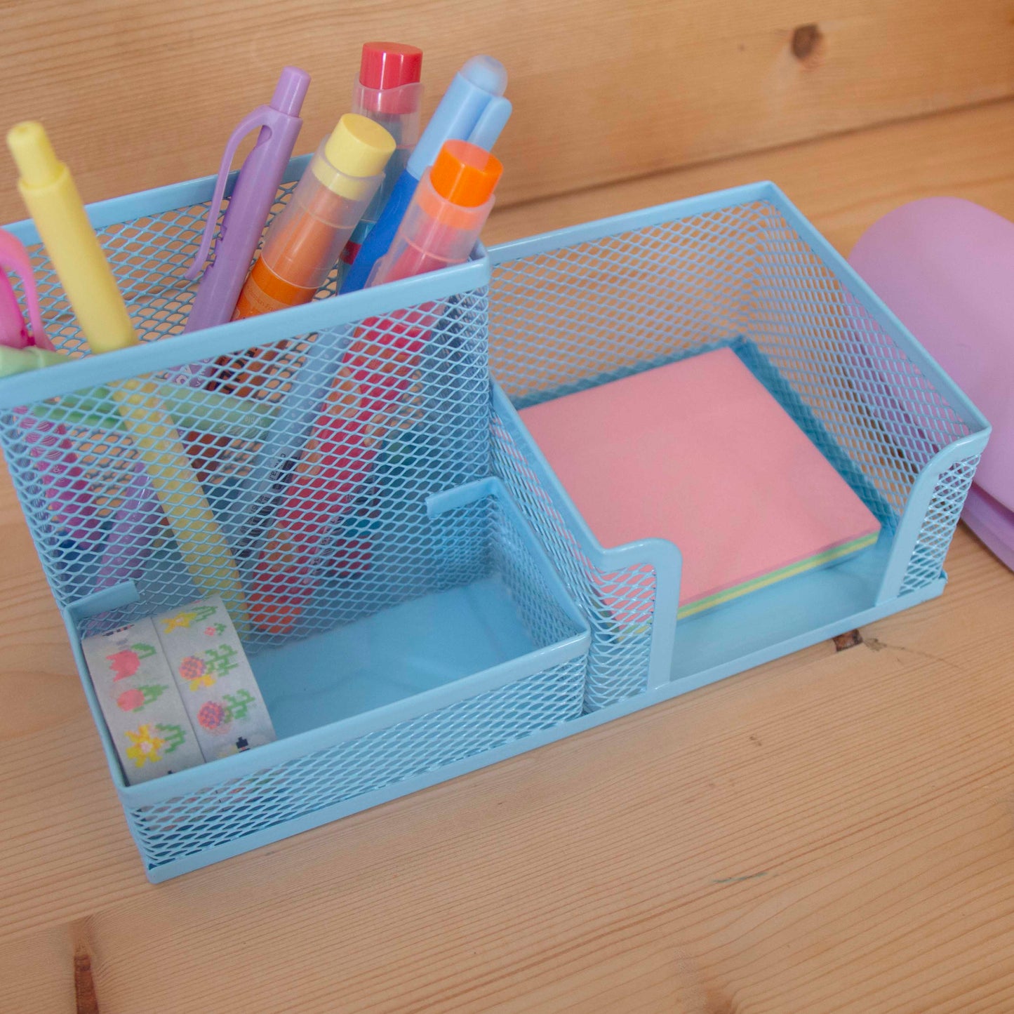 Organizador de mesa Metálico (3 div.) Azul