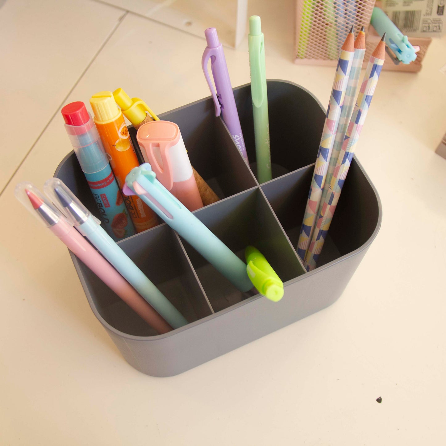 Organizador de mesa Multicube Cinza Escuro