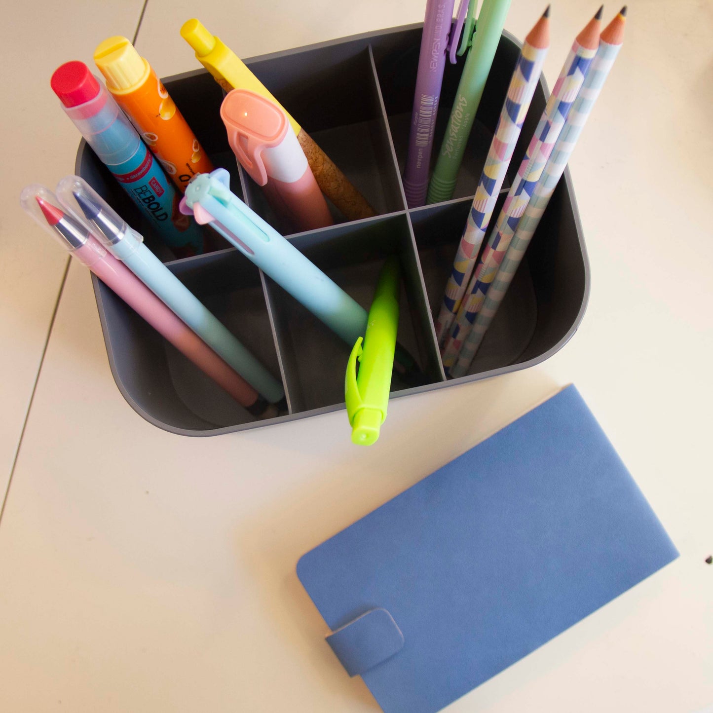 Organizador de mesa Multicube Cinza Escuro
