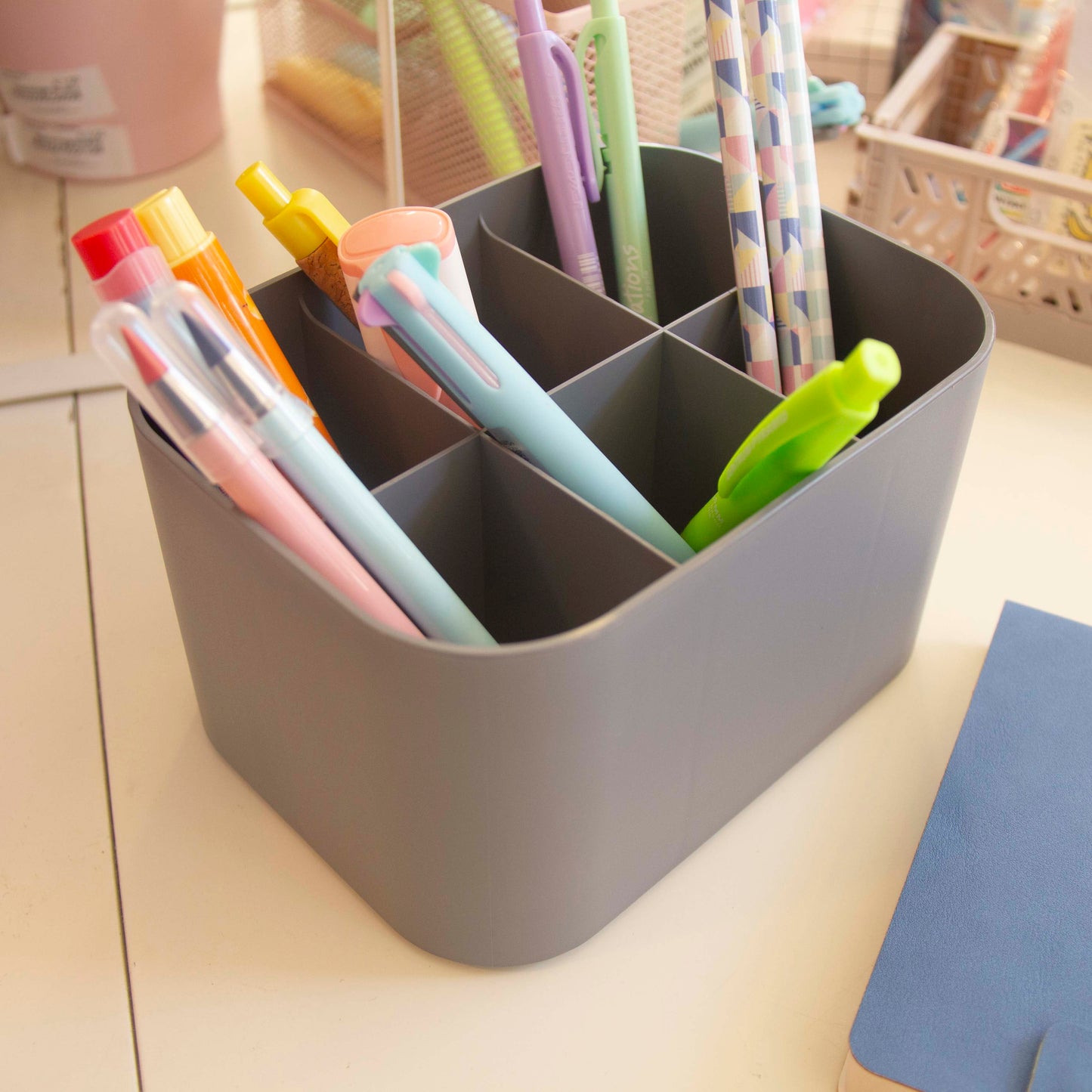 Organizador de mesa Multicube Cinza Escuro