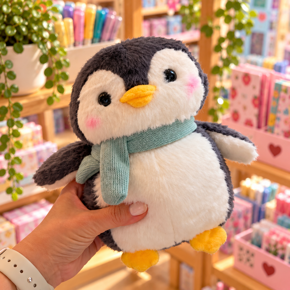 Peluche Pinguim Cachecol AZUL (20 cm)