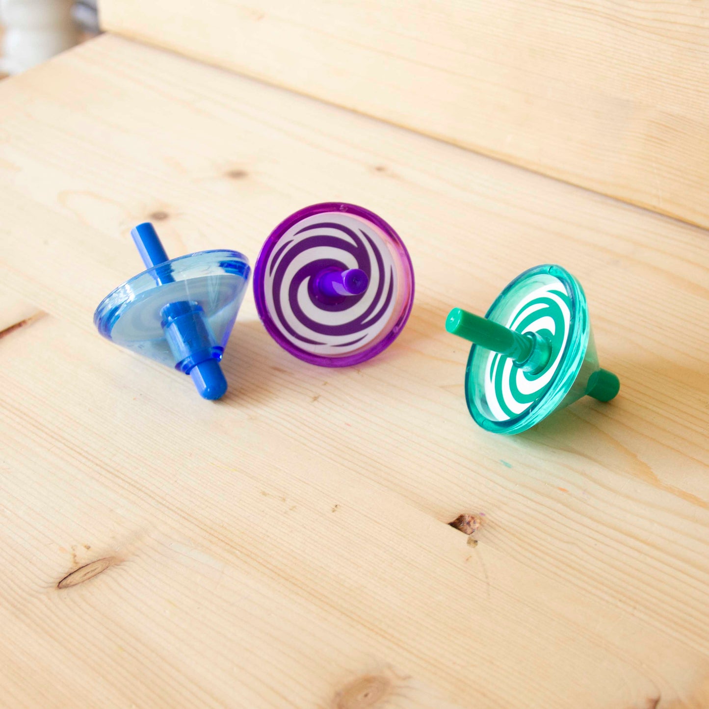Kit 3 Piões Pintores Azul/Roxo/Verde