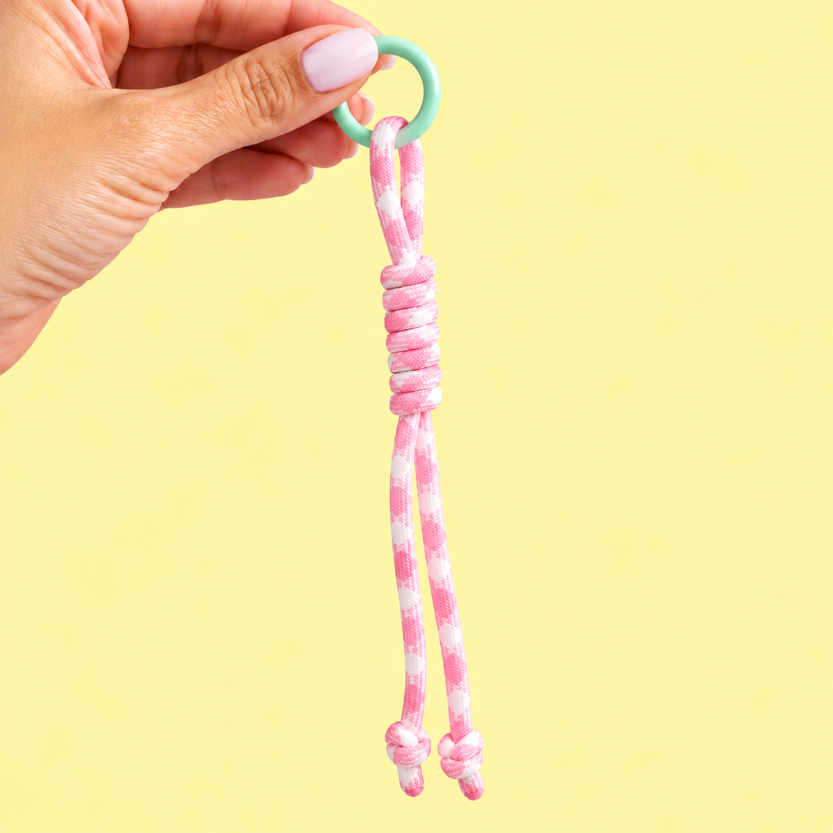 Porta Chaves Cordão Rosa (Menta)