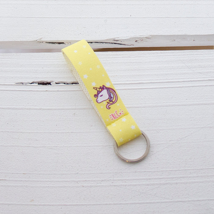 Porta Chaves Fita Unicorn Yellow