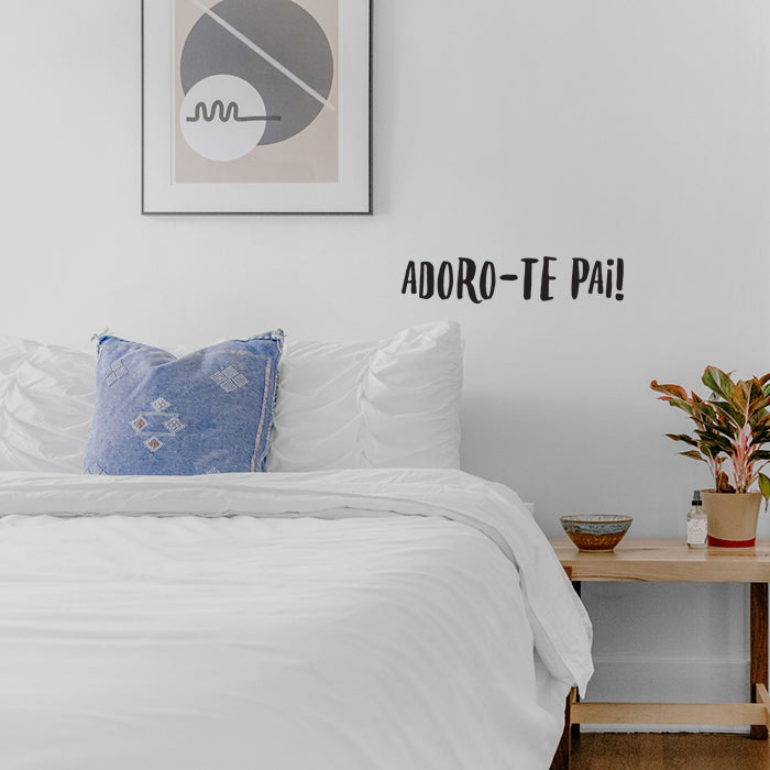 Sticker 10 x 2 cm Vinil Adoro-te Pai! (Preto)