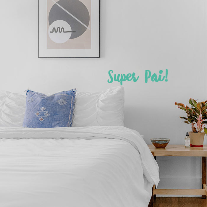 Sticker 10 x 2 cm Vinil Super Pai! (Menta)