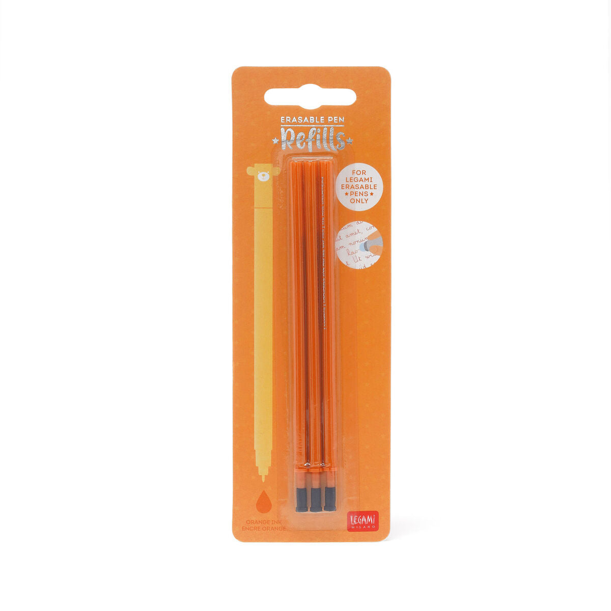 Kit 3 Recargas Caneta Apagável LARANJA (Legami, Farm, Artic e Cactus)