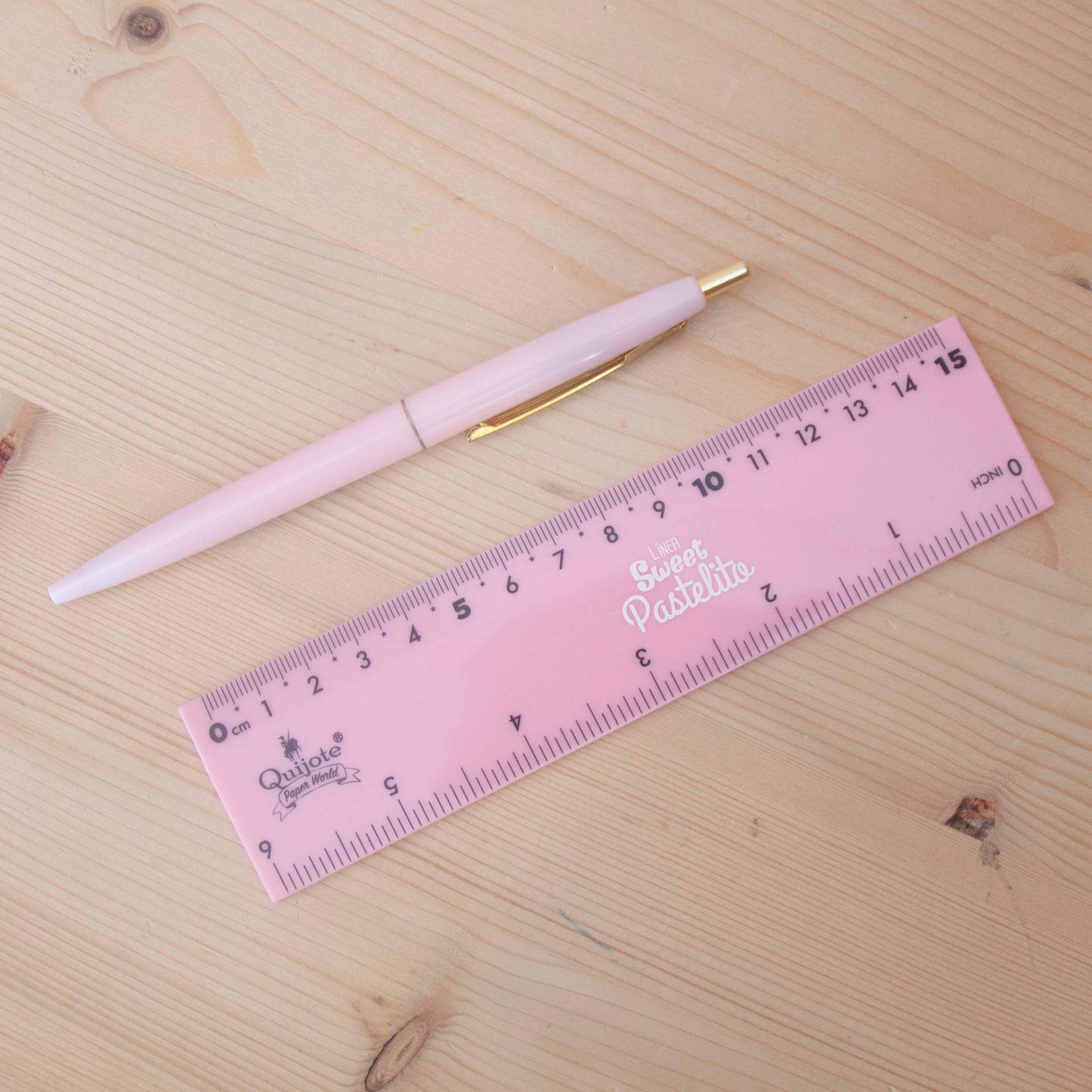 Régua 15 cm Pastel Rosa