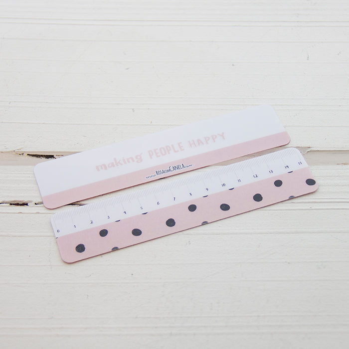 Régua 15 cm PP Dots Pink