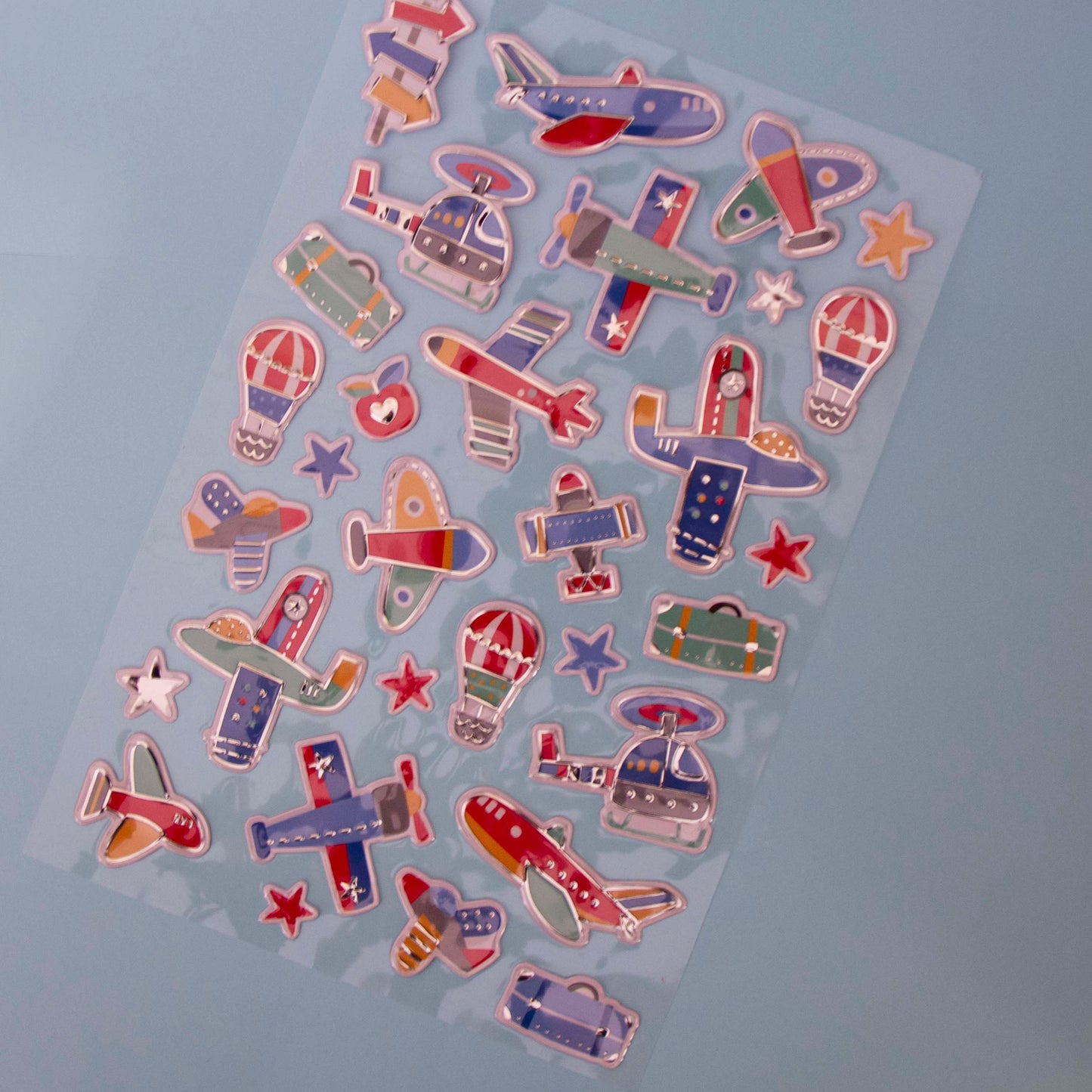 Stickers A5 c/relevo Aviões