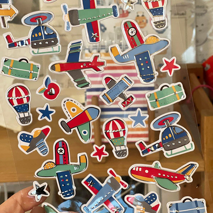 Stickers A5 c/relevo Aviões