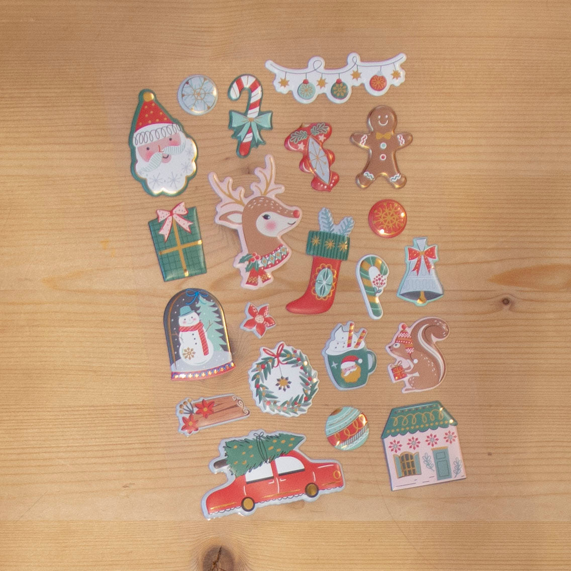 Stickers A5 c/relevo Renas de Natal