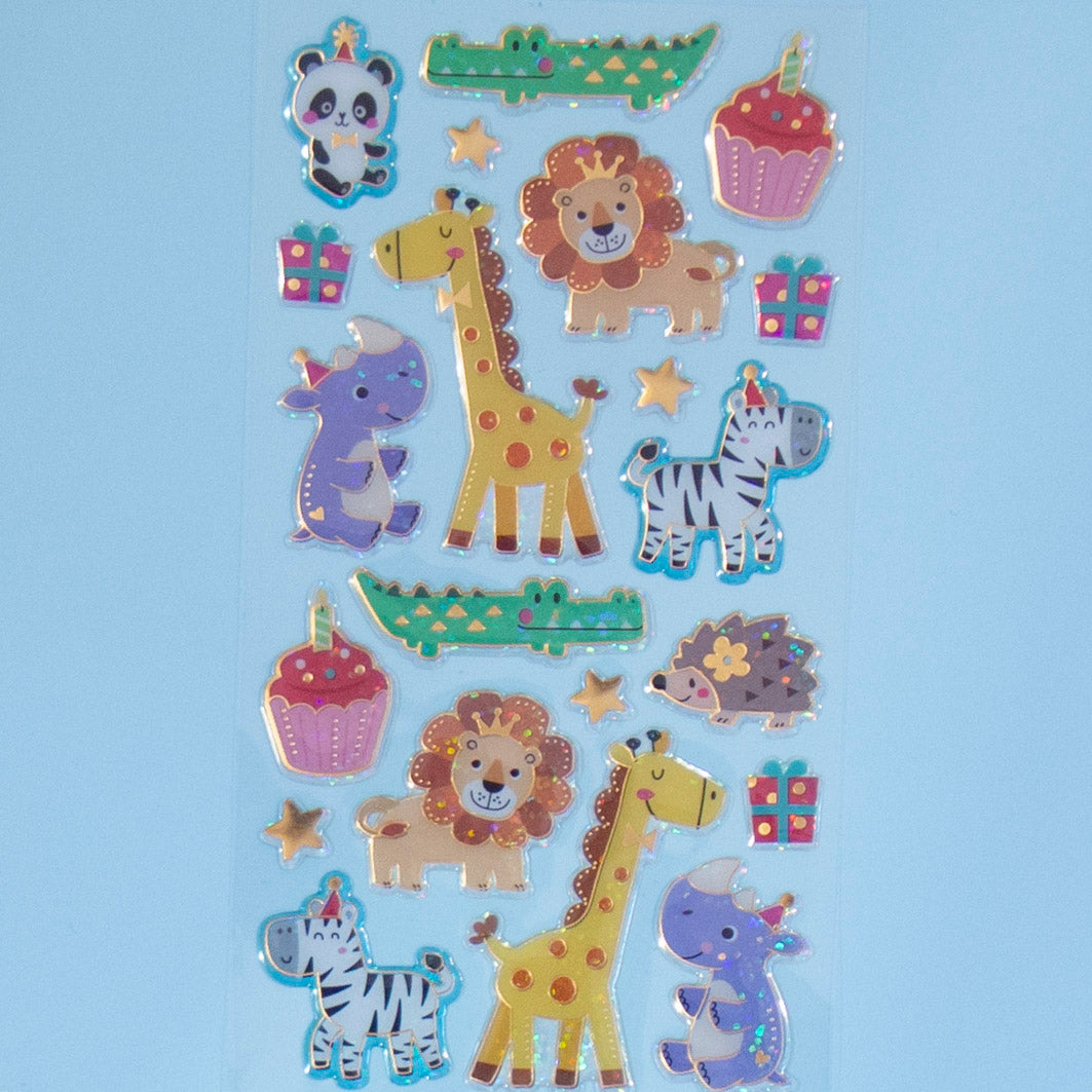 Stickers A6 c/relevo Animais em Festa