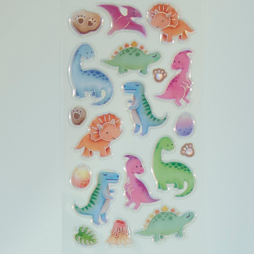 Stickers A6 c/relevo Dinos