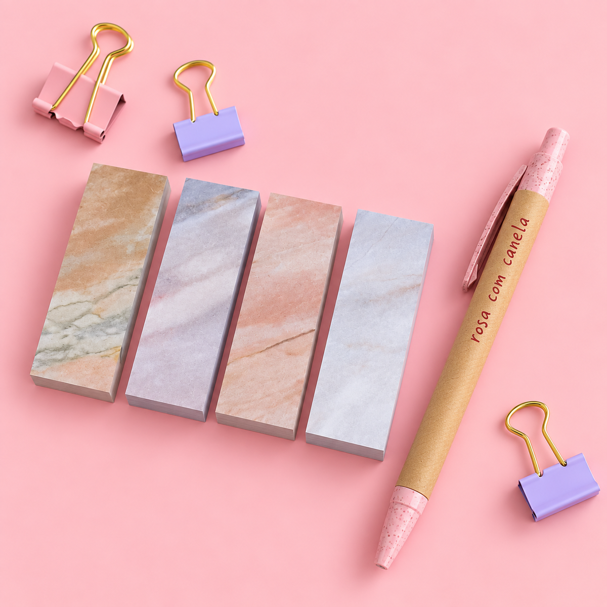 Kit 4 Sticky Notes 25x74mm Stone