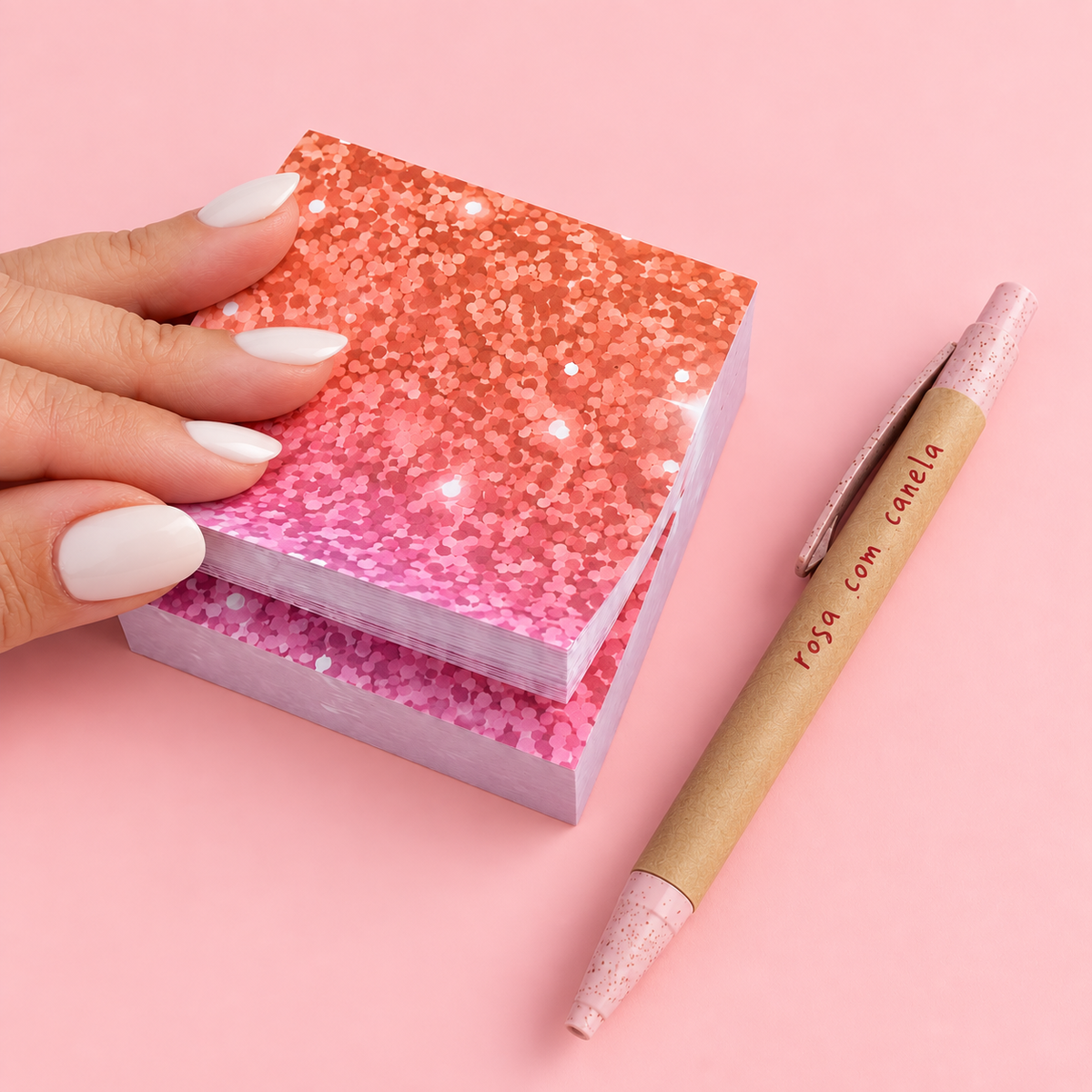 Sticky Notes 74x74mm BIG Glitter Orange