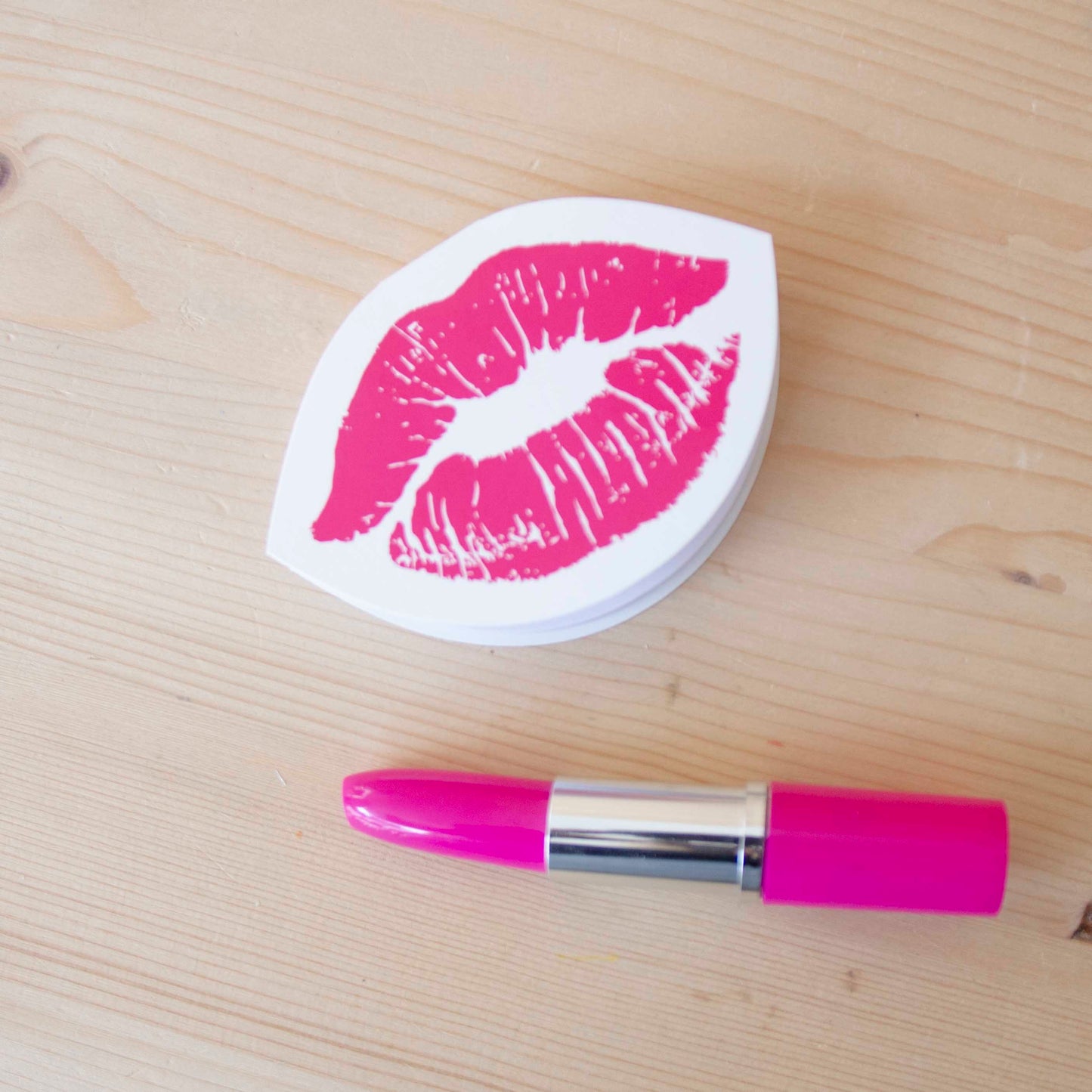 Sticky Notes Kiss Pink c/Caneta