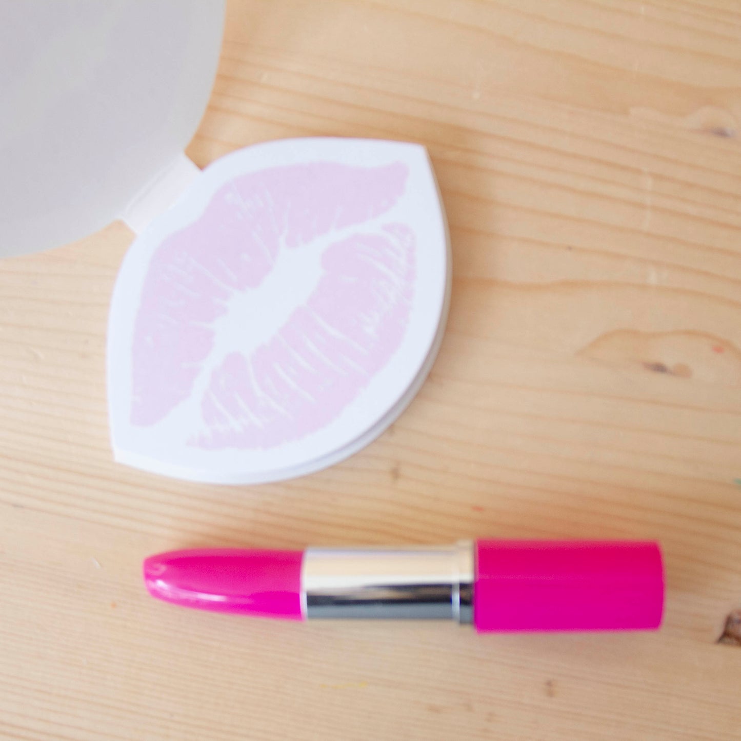 Sticky Notes Kiss Pink c/Caneta
