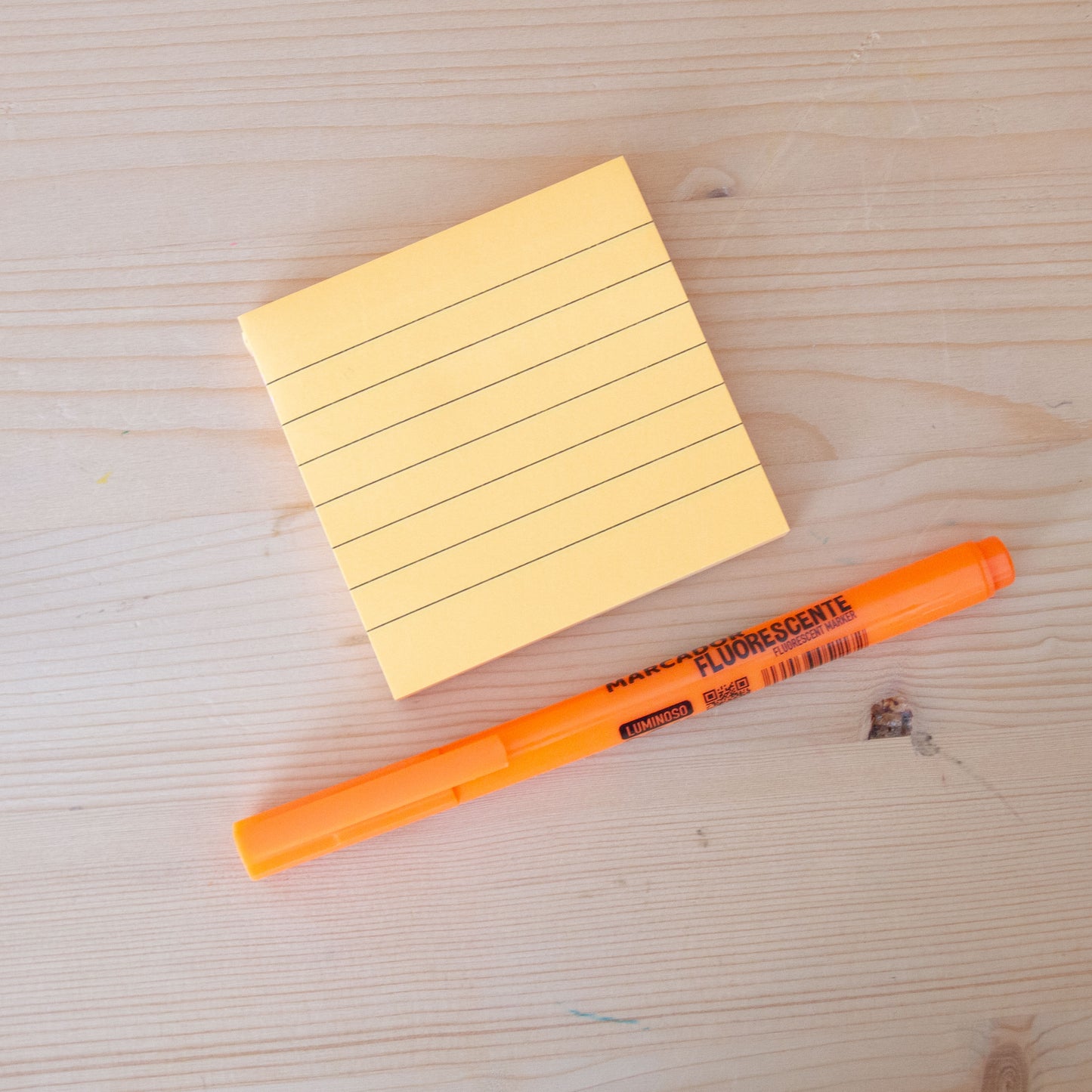 Sticky Notes 80 folhas (76x76 mm) Pautado Laranja