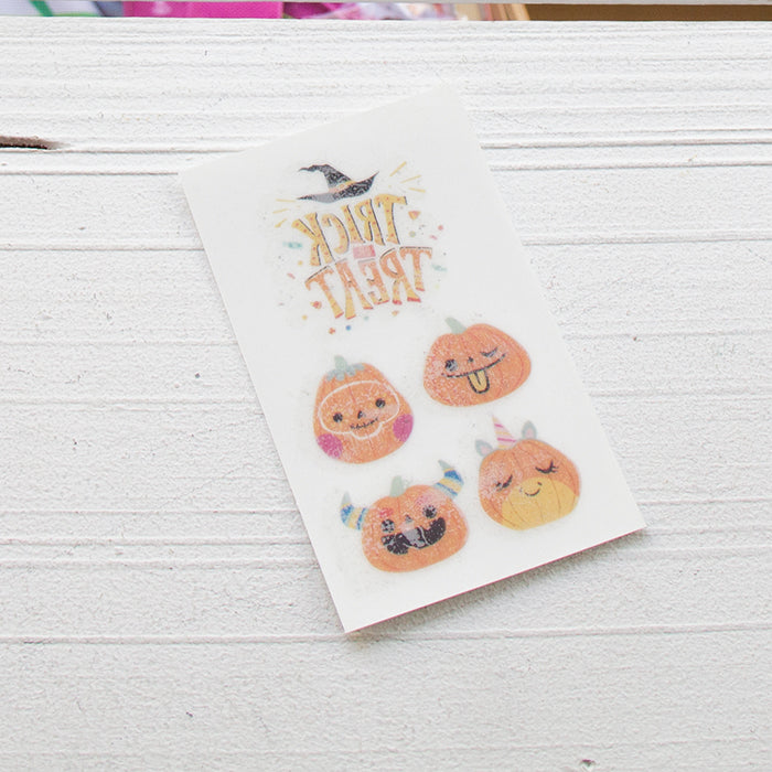 Tatuagem 5 x 9 cm para crianças Halloween Pumpkin