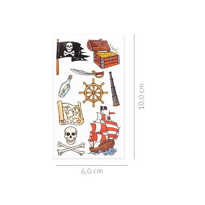 Tatuagem 6 x 10 cm para crianças Piratas