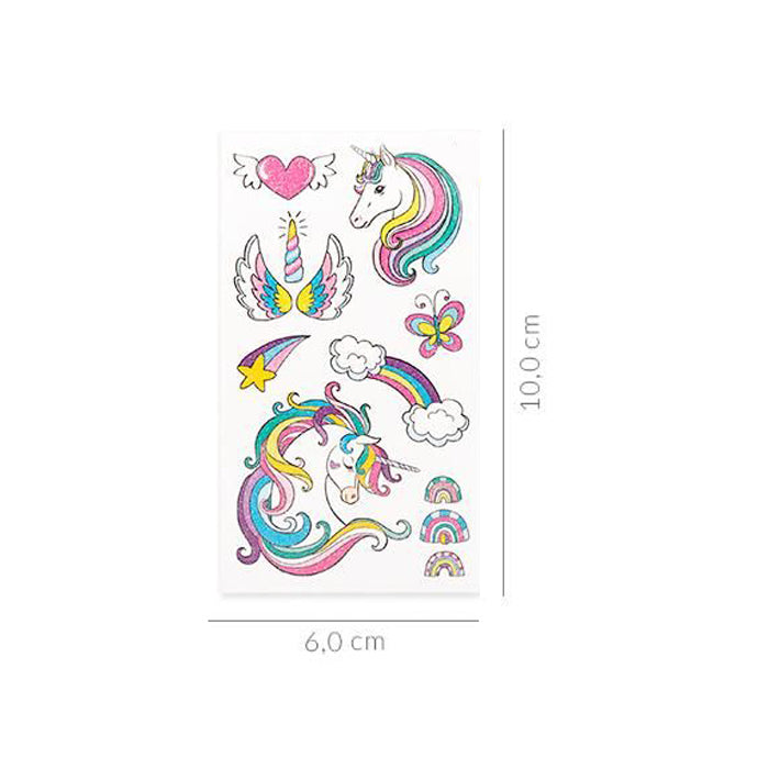 Tatuagem 6 x 10 cm para crianças Unicórnio