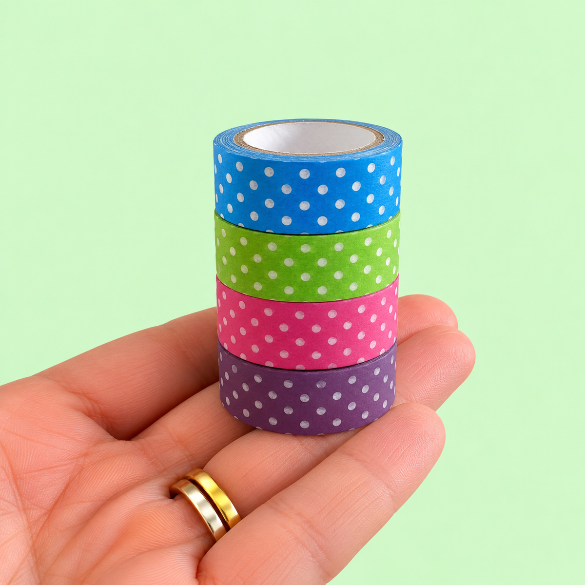 Kit 4 Washi Tape (15mm x 5m) Dots