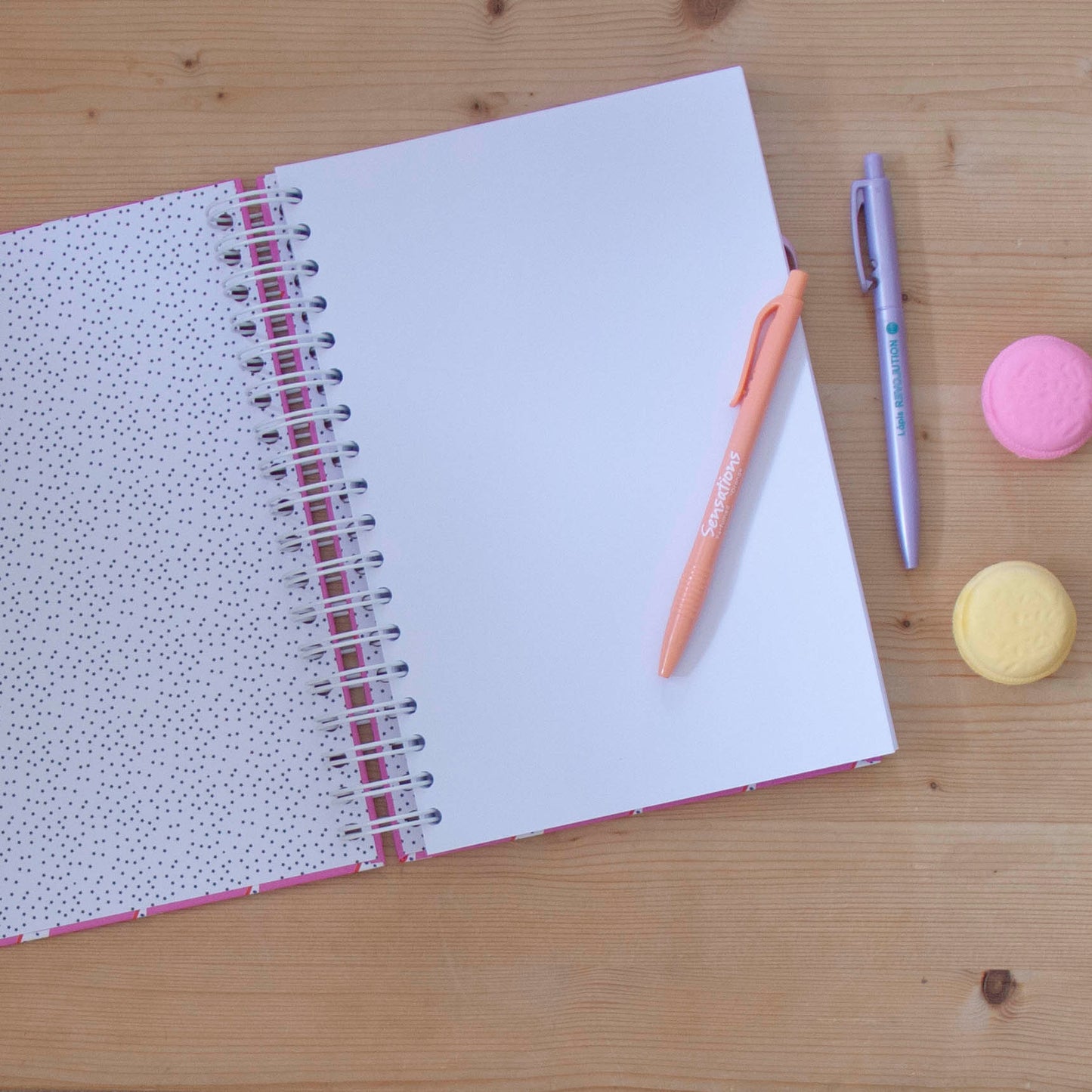 Caderno 17 x 24,5 cm (liso) PINK STRIPES