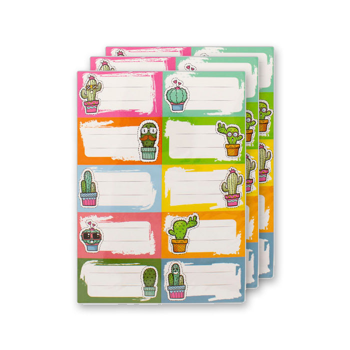 Kit 30 Etiquetas Autocolantes Cactus