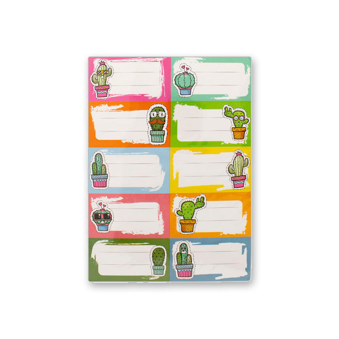 Kit 30 Etiquetas Autocolantes Cactus