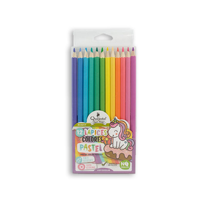 Kit 12 Lápis de cor Pastel