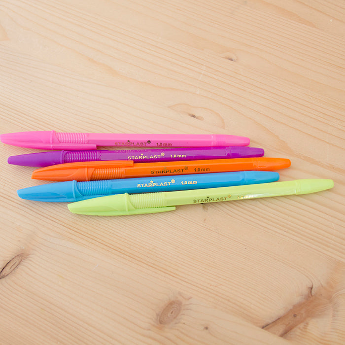 Kit 5 Canetas Simples Fluo