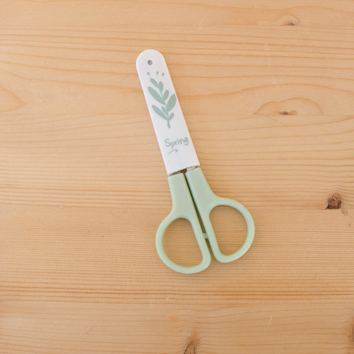 Tesoura com capa Flores Verde Spring