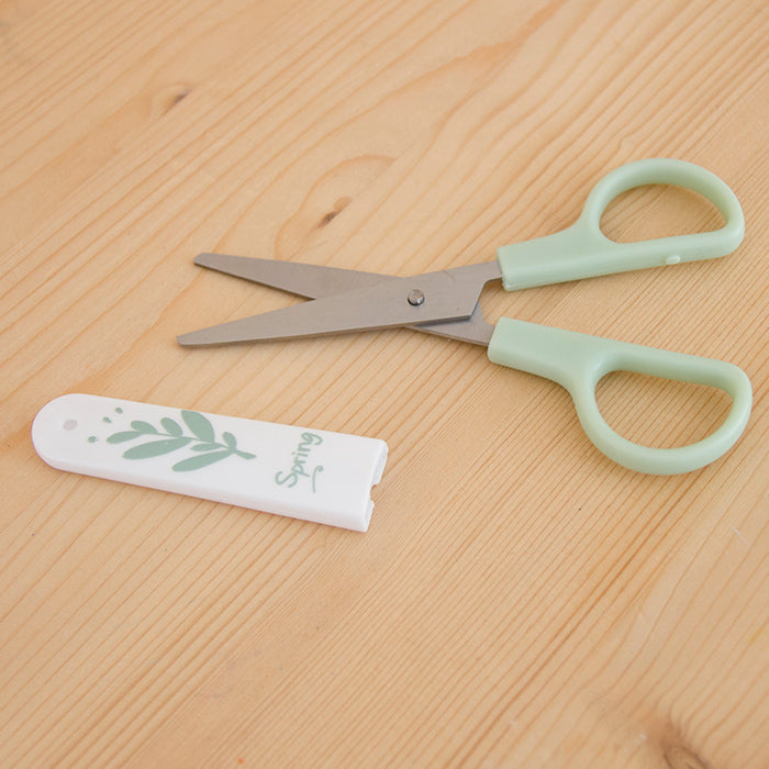 Tesoura com capa Flores Verde Spring