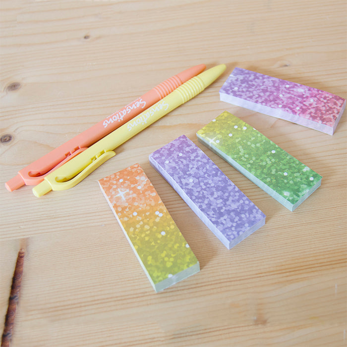 Kit 4 Sticky Notes 25x74mm Glitter