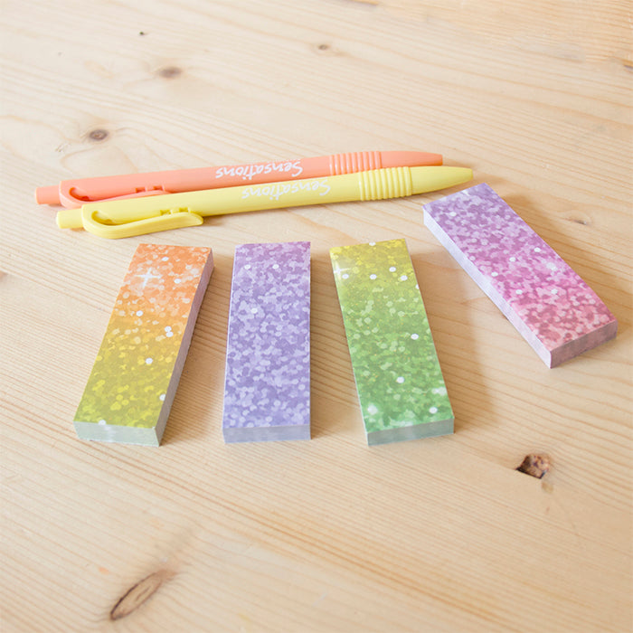 Kit 4 Sticky Notes 25x74mm Glitter