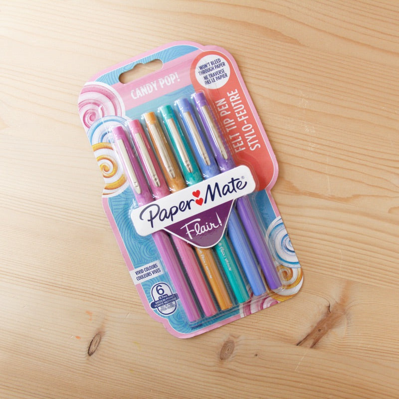Kit 6 Canetas Marcador de cor Paper Mate Candy Pop