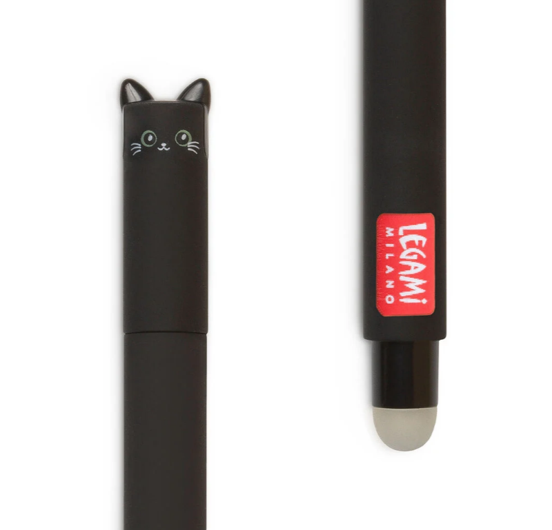 Caneta Apagável (preta) Gato Meow