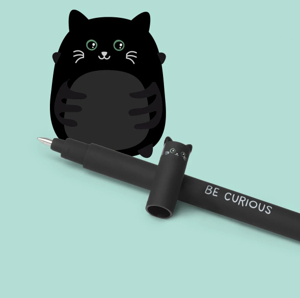 Caneta Apagável (preta) Gato Meow